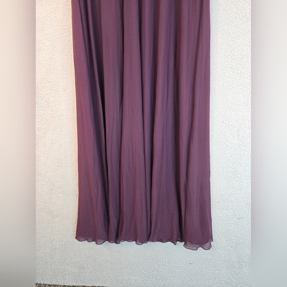 Pisarro Nights Maxi Gown Womens Sz 4 Red Wine Bead Bodice Lined Chiffon Overlay - Picture 4 of 16